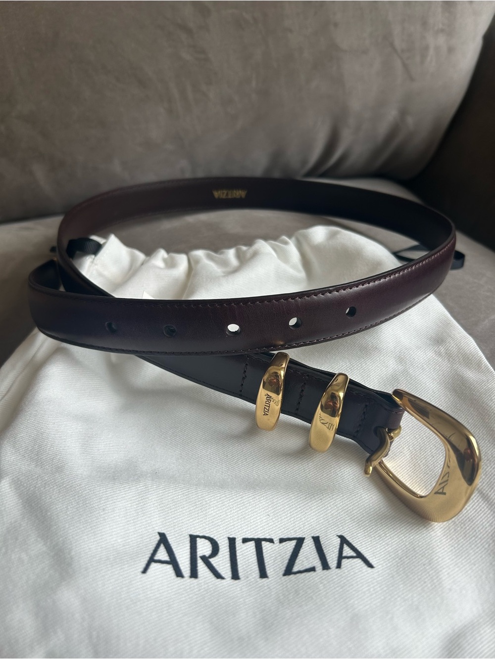 NWT Aritzia Legendary Leather Belt Manor Brown Size Small - Picture 2 of 5